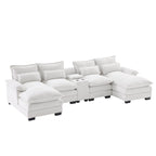 Modern U-shaped Cloud Sectional Couch, Convertible Sleeper Couch