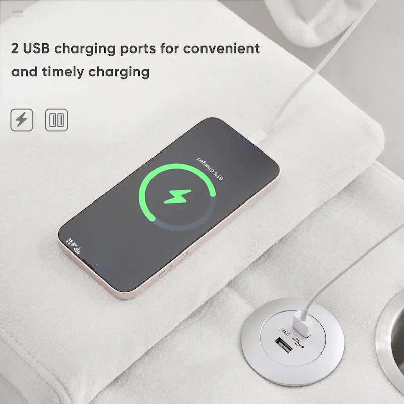 Modern U-shaped Cloud Sectional Couch, Convertible Sleeper Couch