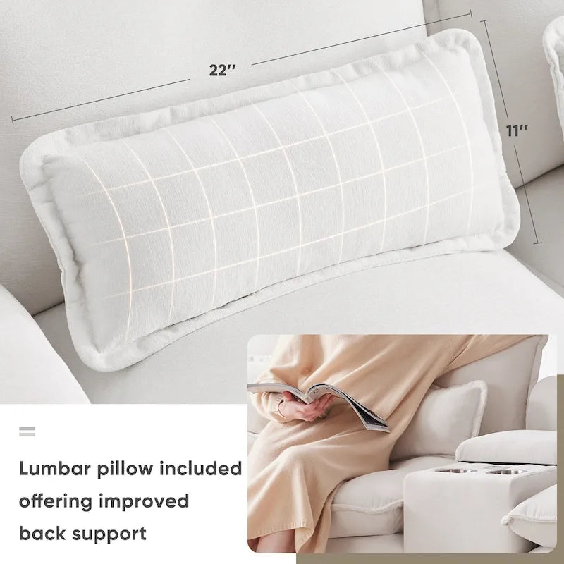 Modern U-shaped Cloud Sectional Couch, Convertible Sleeper Couch