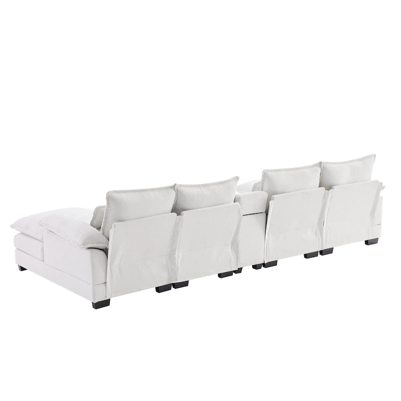 Modern U-shaped Cloud Sectional Couch, Convertible Sleeper Couch