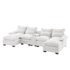 Modern U-shaped Cloud Sectional Couch, Convertible Sleeper Couch