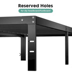 Black Metal Frame Platform Bed Mattress Foundation with Steel Slat Support, No Box Spring Needed