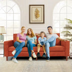 Modern Chenille Convertible Futon Sofa Bed, 82.68  Loveseat Sofa with Square Arm for Living Space