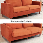 Modern Chenille Convertible Futon Sofa Bed, 82.68  Loveseat Sofa with Square Arm for Living Space
