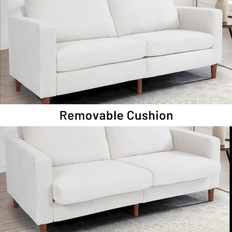 Modern Chenille Convertible Futon Sofa Bed, 82.68  Loveseat Sofa with Square Arm for Living Space