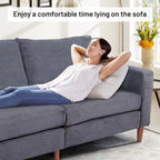 Modern Chenille Convertible Futon Sofa Bed, 82.68  Loveseat Sofa with Square Arm for Living Space