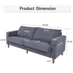 Modern Chenille Convertible Futon Sofa Bed, 82.68  Loveseat Sofa with Square Arm for Living Space