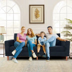 Modern Chenille Convertible Futon Sofa Bed, 82.68  Loveseat Sofa with Square Arm for Living Space