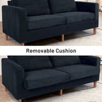 Modern Chenille Convertible Futon Sofa Bed, 82.68  Loveseat Sofa with Square Arm for Living Space