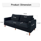 Modern Chenille Convertible Futon Sofa Bed, 82.68  Loveseat Sofa with Square Arm for Living Space