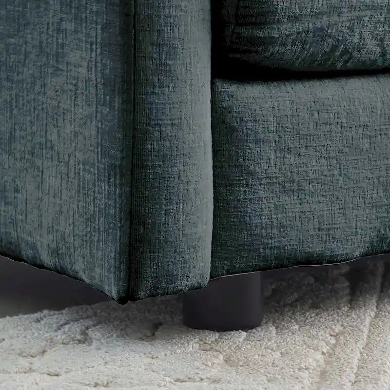 Canapé d'angle modulable 6 places en U avec assise profonde réversible et 3 poufs