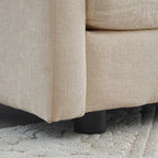 Canapé d'angle modulable 6 places en U avec assise profonde réversible et 3 poufs