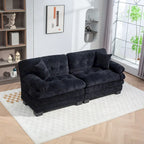 84 Upholstered 3-Seater Sofa with Memory Foam & Comfort Pillows