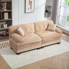 84 Upholstered 3-Seater Sofa with Memory Foam & Comfort Pillows