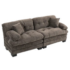 84 Upholstered 3-Seater Sofa with Memory Foam & Comfort Pillows