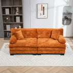 84 Upholstered 3-Seater Sofa with Memory Foam & Comfort Pillows