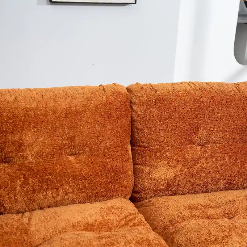 84 Upholstered 3-Seater Sofa with Memory Foam & Comfort Pillows