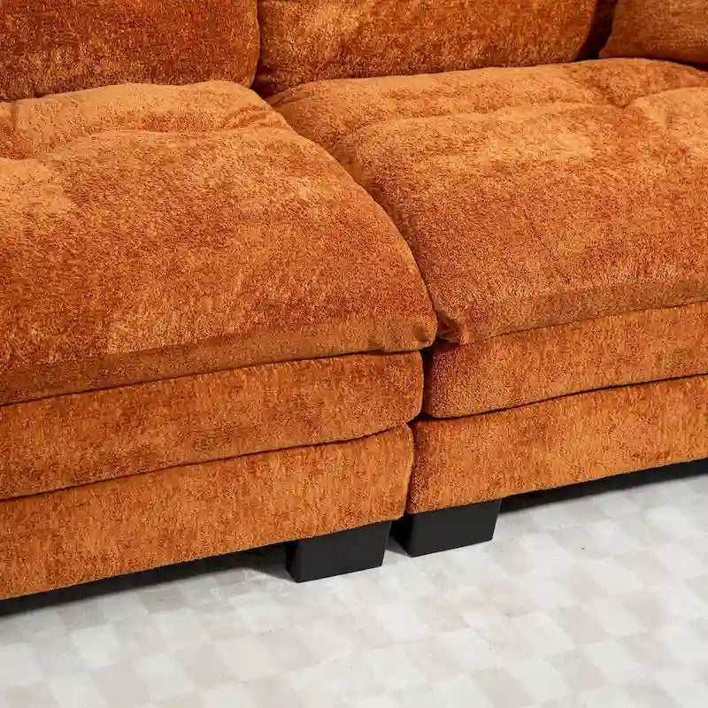 84 Upholstered 3-Seater Sofa with Memory Foam & Comfort Pillows