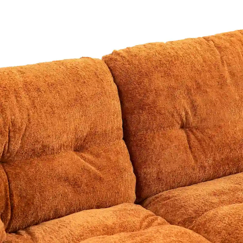 84 Upholstered 3-Seater Sofa with Memory Foam & Comfort Pillows