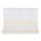 White Queen Size Modern Style Murphy Bed with Versatile Storage Large Drawers for Bedroom