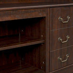 Meuble TV traditionnel de 60 po avec espaces de rangement ouverts et fermés pour téléviseurs allant jusqu'à 65 po
