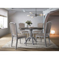 Ensemble de salle à manger vintage 5 pièces avec table ronde à pied central et chaises