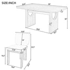 Ensemble de salle à manger transitionnel 7 pièces en bois avec table rectangulaire et 6 chaises