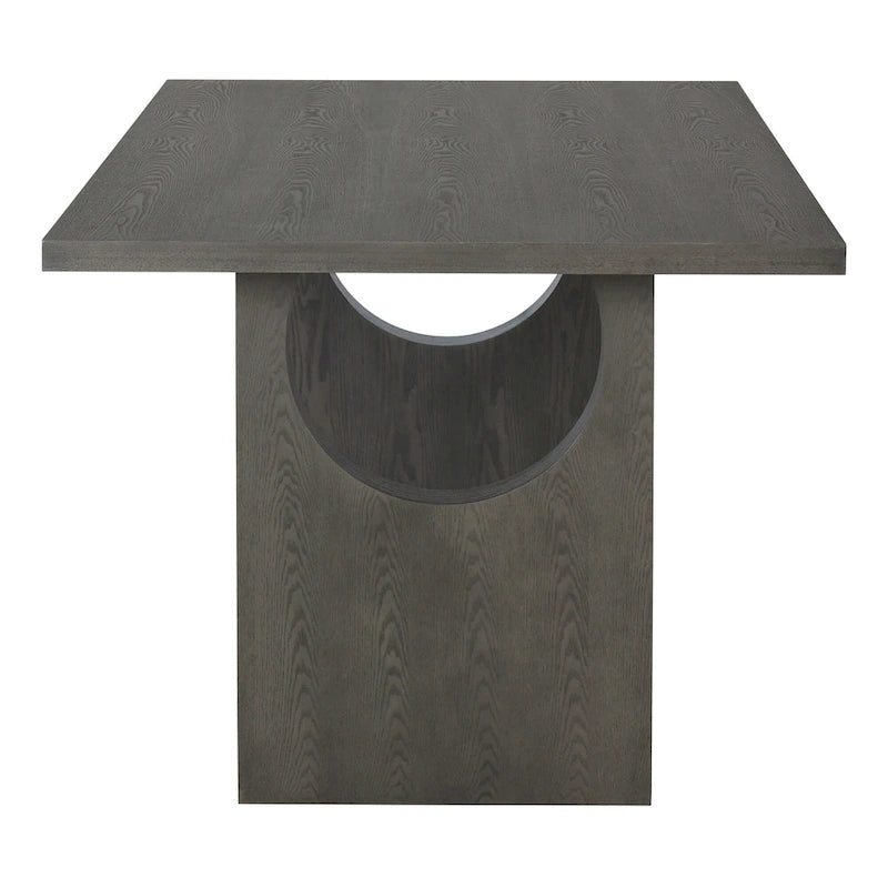 Ensemble de salle à manger transitionnel 7 pièces en bois avec table rectangulaire et 6 chaises