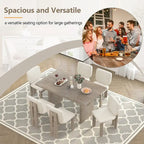 Ensemble de salle à manger transitionnel 7 pièces en bois avec table rectangulaire et 6 chaises