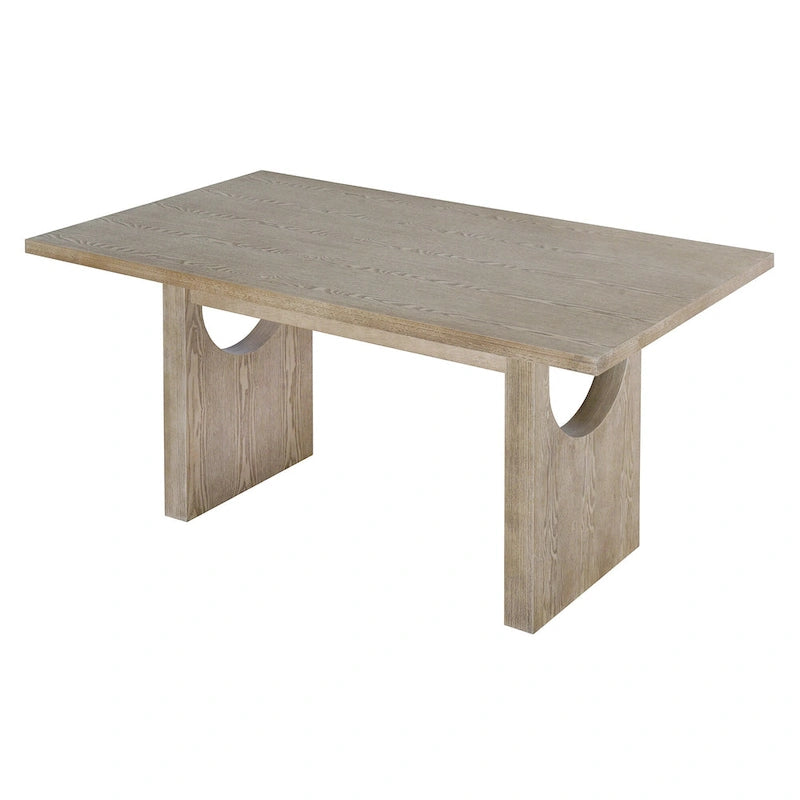 Ensemble de salle à manger transitionnel 7 pièces en bois avec table rectangulaire et 6 chaises