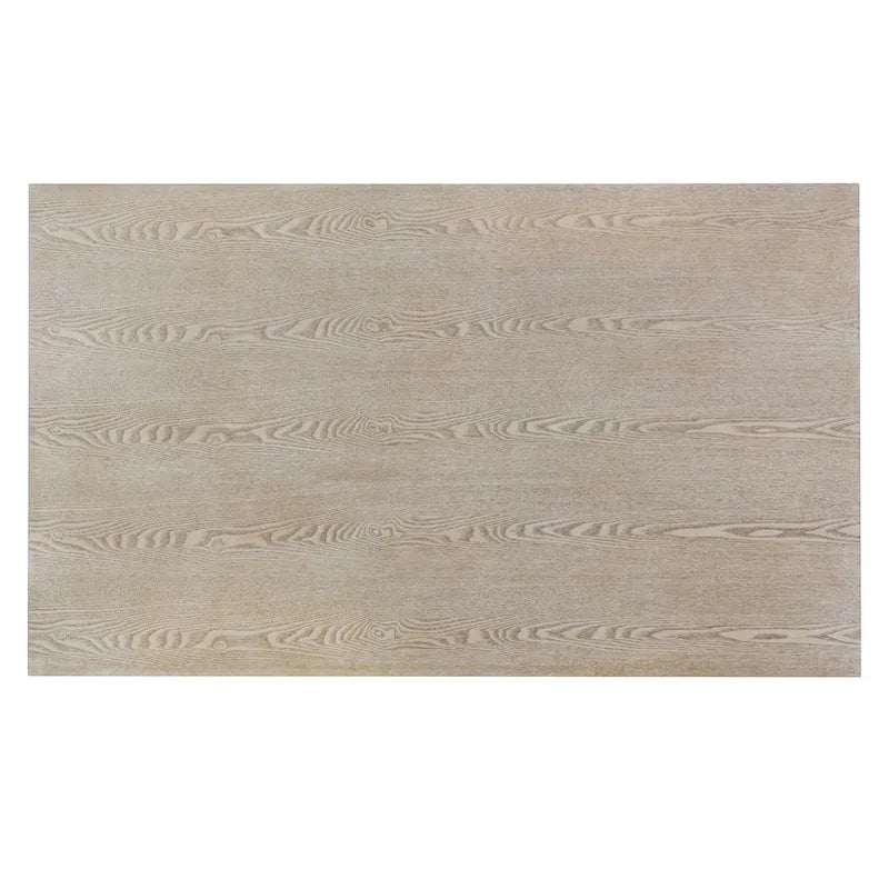 Ensemble de salle à manger transitionnel 7 pièces en bois avec table rectangulaire et 6 chaises
