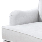 Chenille Fabric Accent Chair with Retro Wooden Legs, High-Density Foam and Spring Cushion, and 300 lbs Weight Capacity