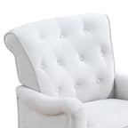 Chenille Fabric Accent Chair with Retro Wooden Legs, High-Density Foam and Spring Cushion, and 300 lbs Weight Capacity