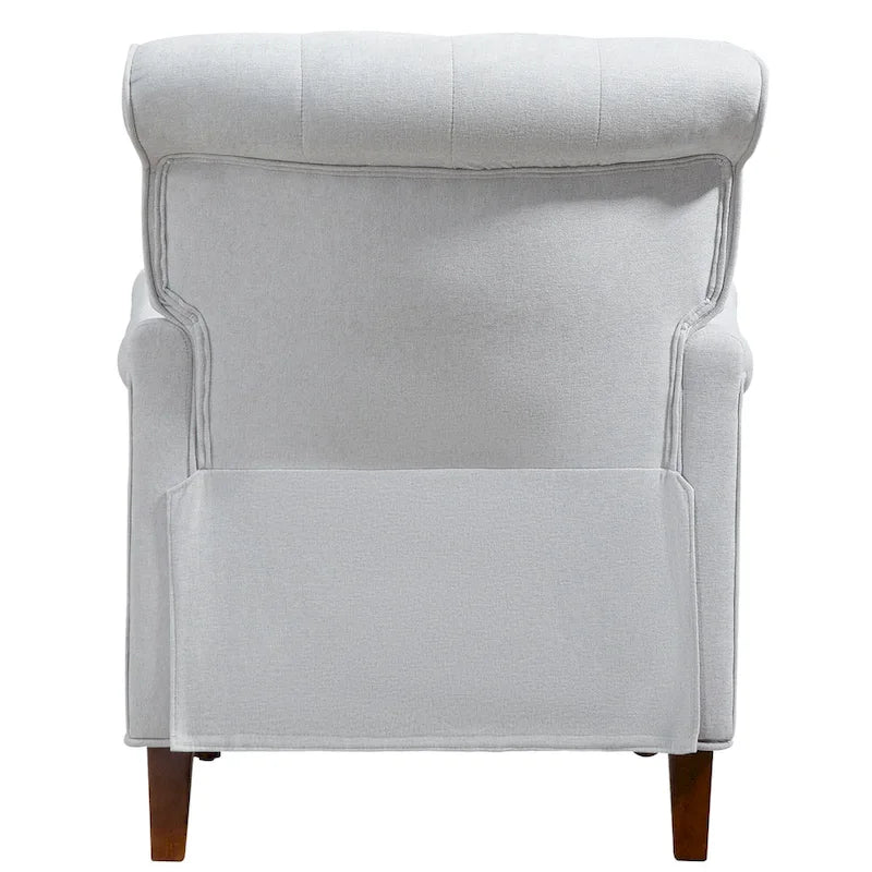 Chenille Fabric Accent Chair with Retro Wooden Legs, High-Density Foam and Spring Cushion, and 300 lbs Weight Capacity