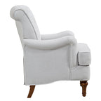 Chenille Fabric Accent Chair with Retro Wooden Legs, High-Density Foam and Spring Cushion, and 300 lbs Weight Capacity