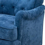 Chenille Fabric Accent Chair with Retro Wooden Legs, High-Density Foam and Spring Cushion, and 300 lbs Weight Capacity