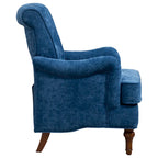 Chenille Fabric Accent Chair with Retro Wooden Legs, High-Density Foam and Spring Cushion, and 300 lbs Weight Capacity
