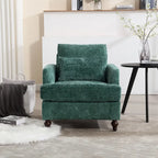 Emerald Modern 29.53 Chenille Upholstered Arm Chair with Solid Wood Frame and Pillows