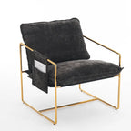 30.7 Arm Chair with Metal Frame and Gold Accents (Set of 2)