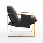 30.7 Arm Chair with Metal Frame and Gold Accents (Set of 2)