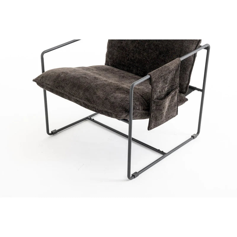 30.7 Arm Chair with Metal Frame and Gold Accents (Set of 2)