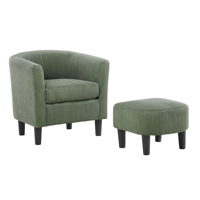 26.38 Corduroy Arm Chair with Ottoman