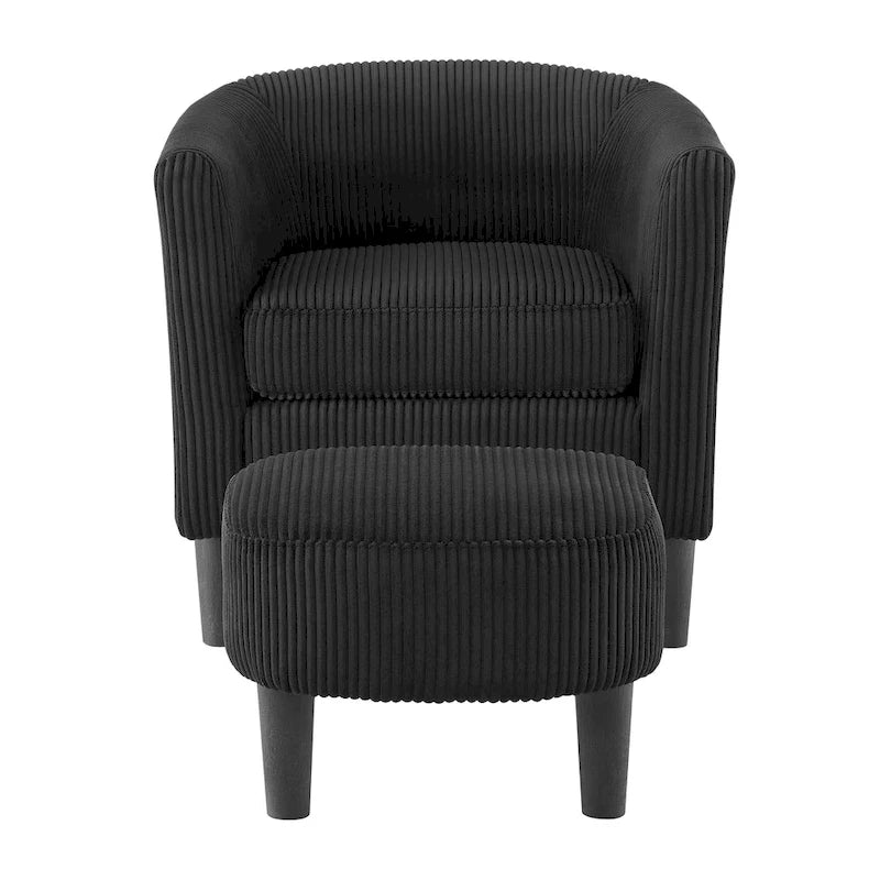 26.38 Corduroy Arm Chair with Ottoman