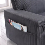 96 Chenille 3-Seat Sleeper Sectional Sofa with Storage Chaise