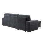 96 Chenille 3-Seat Sleeper Sectional Sofa with Storage Chaise