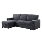 96 Chenille 3-Seat Sleeper Sectional Sofa with Storage Chaise