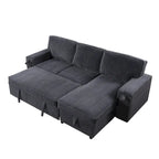 96 Chenille 3-Seat Sleeper Sectional Sofa with Storage Chaise