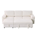 96 Chenille 3-Seat Sleeper Sectional Sofa with Storage Chaise