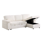 96 Chenille 3-Seat Sleeper Sectional Sofa with Storage Chaise