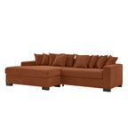 111 Corduroy L-Shaped Sectional Sofa with Convertible Chaise & Storage Arms